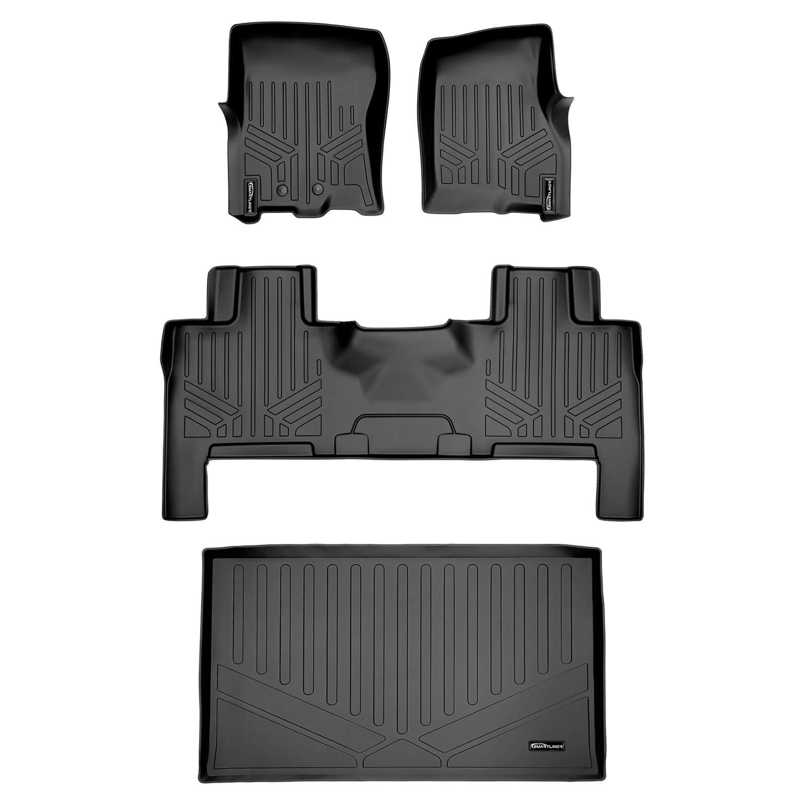 Smart Trim™ Custom Fit Floor Liners For 2011 - 2017 Ford Expedition EL/Lincoln Navigator (with 2nd Row Bench Seat or Console) Smartliner USA