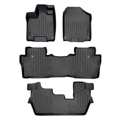SMARTLINER Custom Fit Floor Liners For 2016-2022 Honda Pilot (8 Passenger Model) Smartliner USA