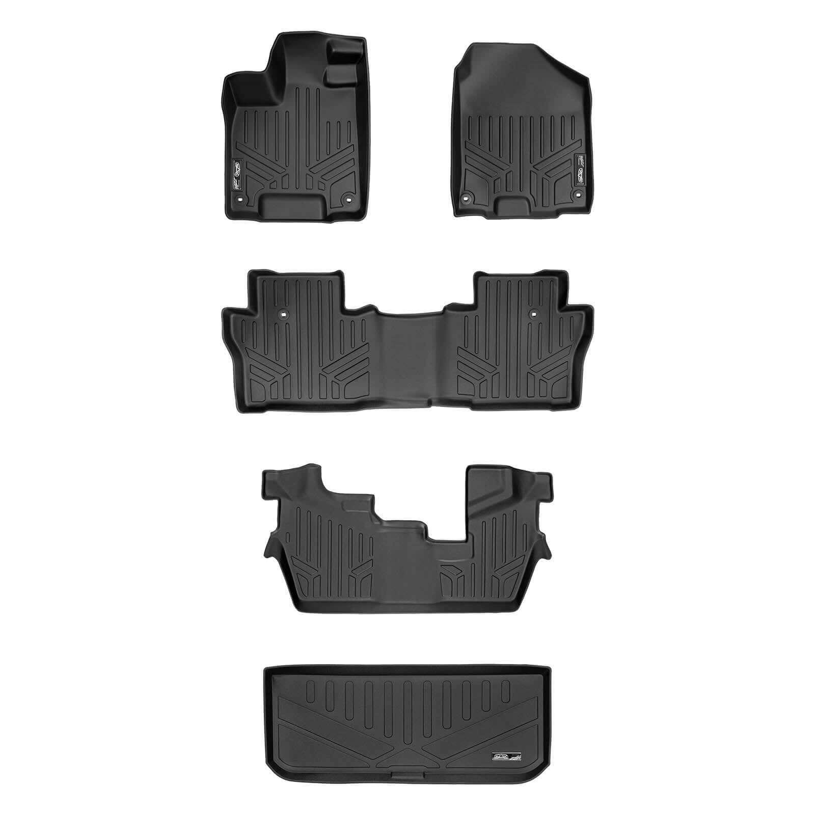 SMARTLINER Custom Fit Floor Liners For 2016-2022 Honda Pilot (8 Passenger Model) Smartliner USA