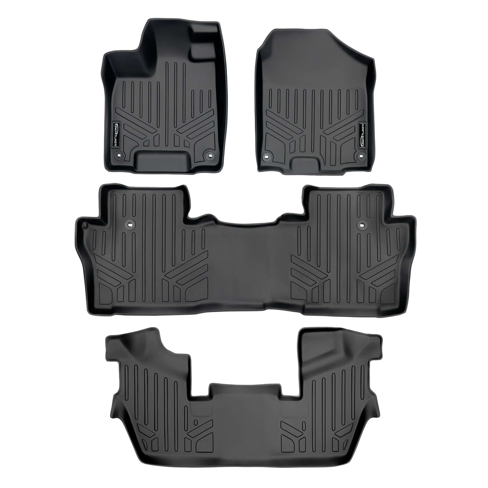 SMARTLINER Custom Fit Floor Liners For 2016-2022 Honda Pilot (7 Passenger Model) Smartliner USA