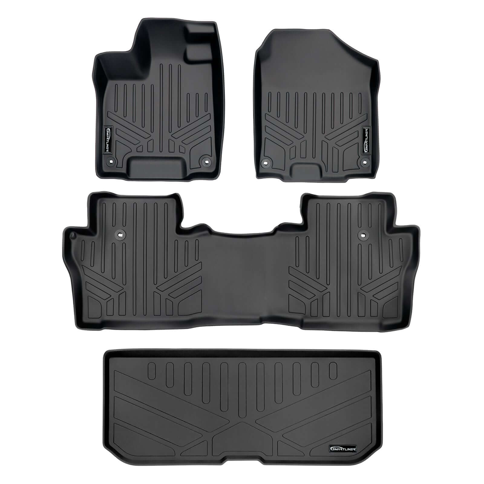 SMARTLINER Custom Fit Floor Liners For 2016-2022 Honda Pilot (7 Passenger Model) Smartliner USA