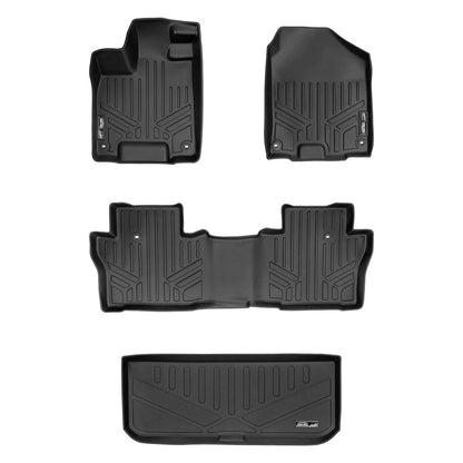 SMARTLINER Custom Fit Floor Liners For 2016-2022 Honda Pilot (8 Passenger Model) Smartliner USA