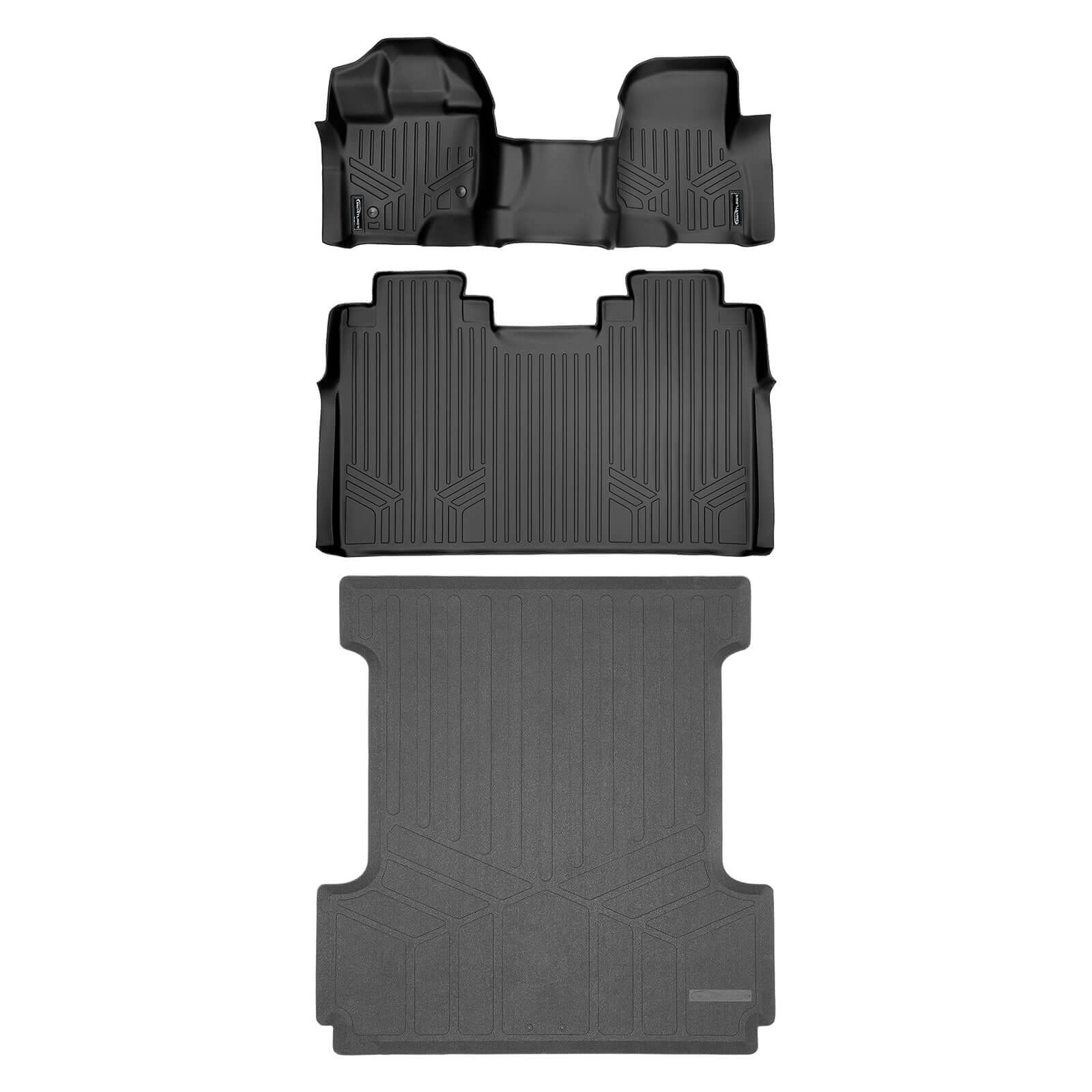 SmartCoverage™ Custom Fit Floor Liners For 2015-2025 Ford F-150 SuperCrew Cab with 1st Row Bench Seat No 2nd Row Underseat Storage Smartliner USA