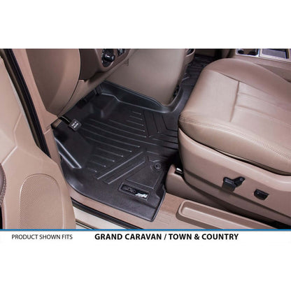 Smart Trim™ Custom Fit Floor Liners For 2013-2020 Dodge Grand Caravan with 2nd Row Bucket Seats and no Super Console Smartliner USA