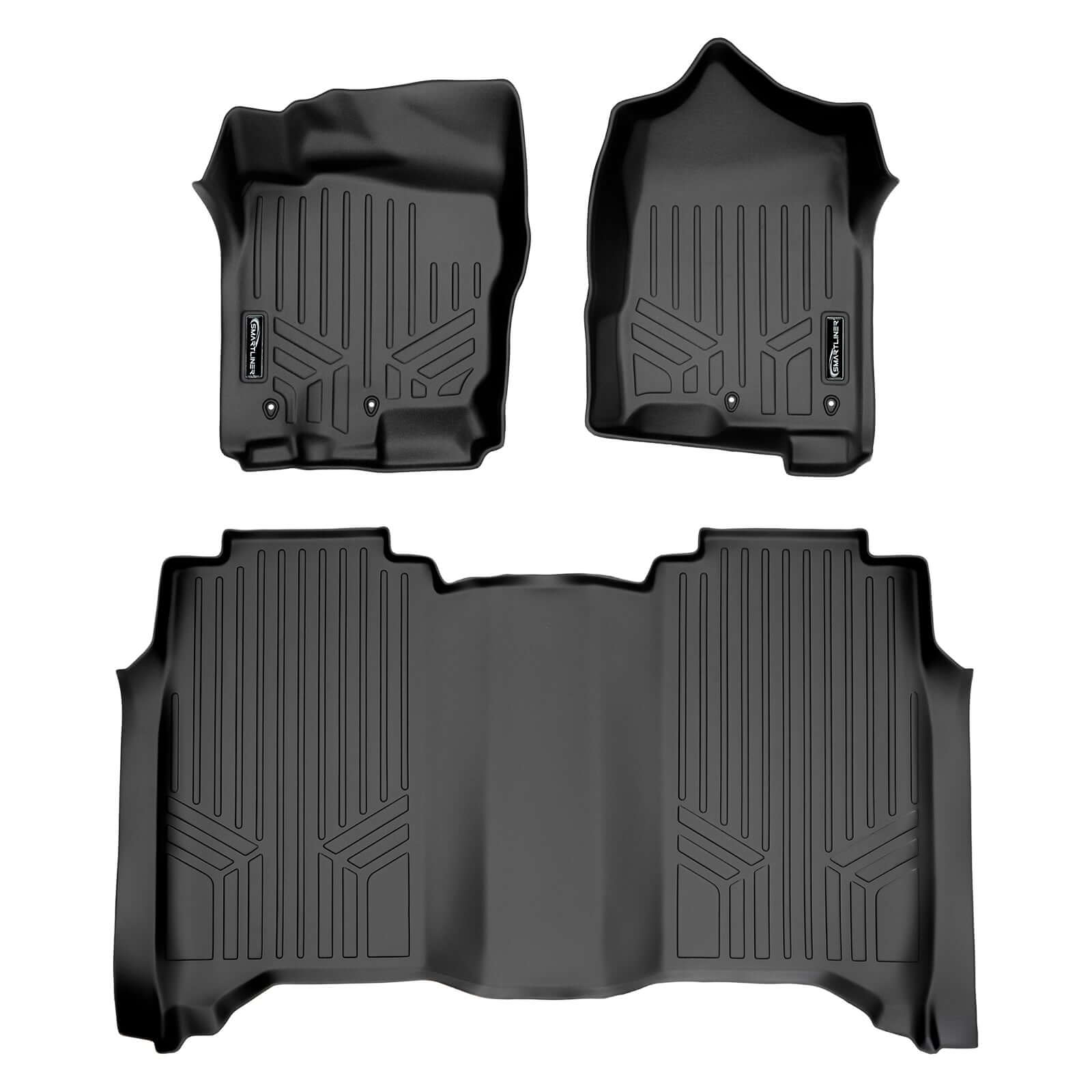 SMARTLINER Custom Fit Floor Liners For Crew Cab 2017-2024 Nissan Titan With Bench Seat and No Under-Seat Storage Smartliner USA