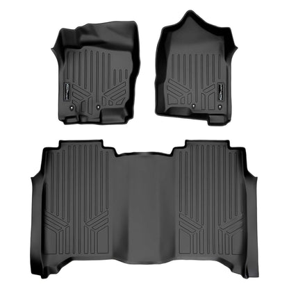 SMARTLINER Custom Fit Floor Liners For Crew Cab 2017-2024 Nissan Titan With Bench Seat and No Under-Seat Storage Smartliner USA