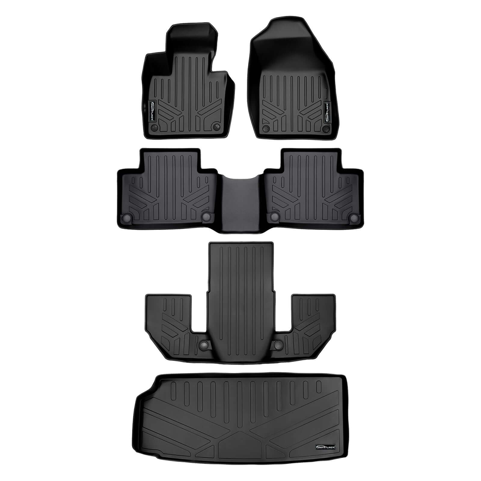 SMARTLINER Custom Fit Floor Liners For 2020-2025 Volvo XC90 (6 Passenger Models. No Plug-in Hybrid Models) Smartliner USA