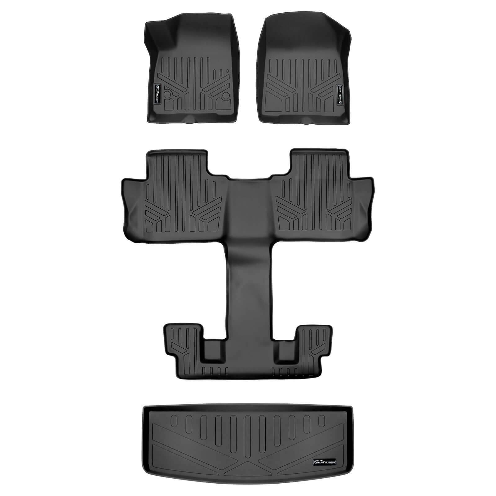 SMARTLINER Custom Fit Floor Liners For Black for 2020-2025 Cadillac XT6 Smartliner USA