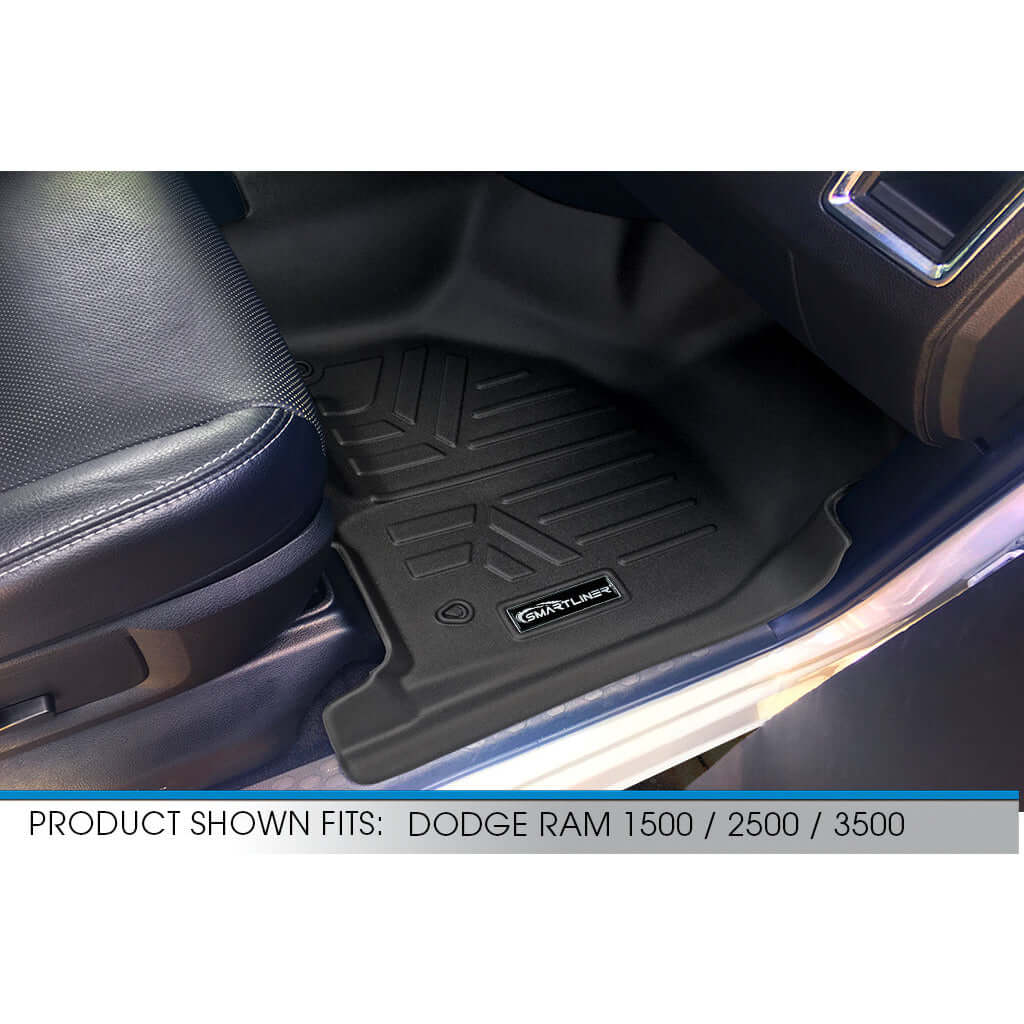 Smart Trim™ Custom Fit Floor Liners For 2012-2022 Ram 1500/2500/3500 Crew (4 Full Size Doors) with 1st Row Bench Seat Smartliner USA