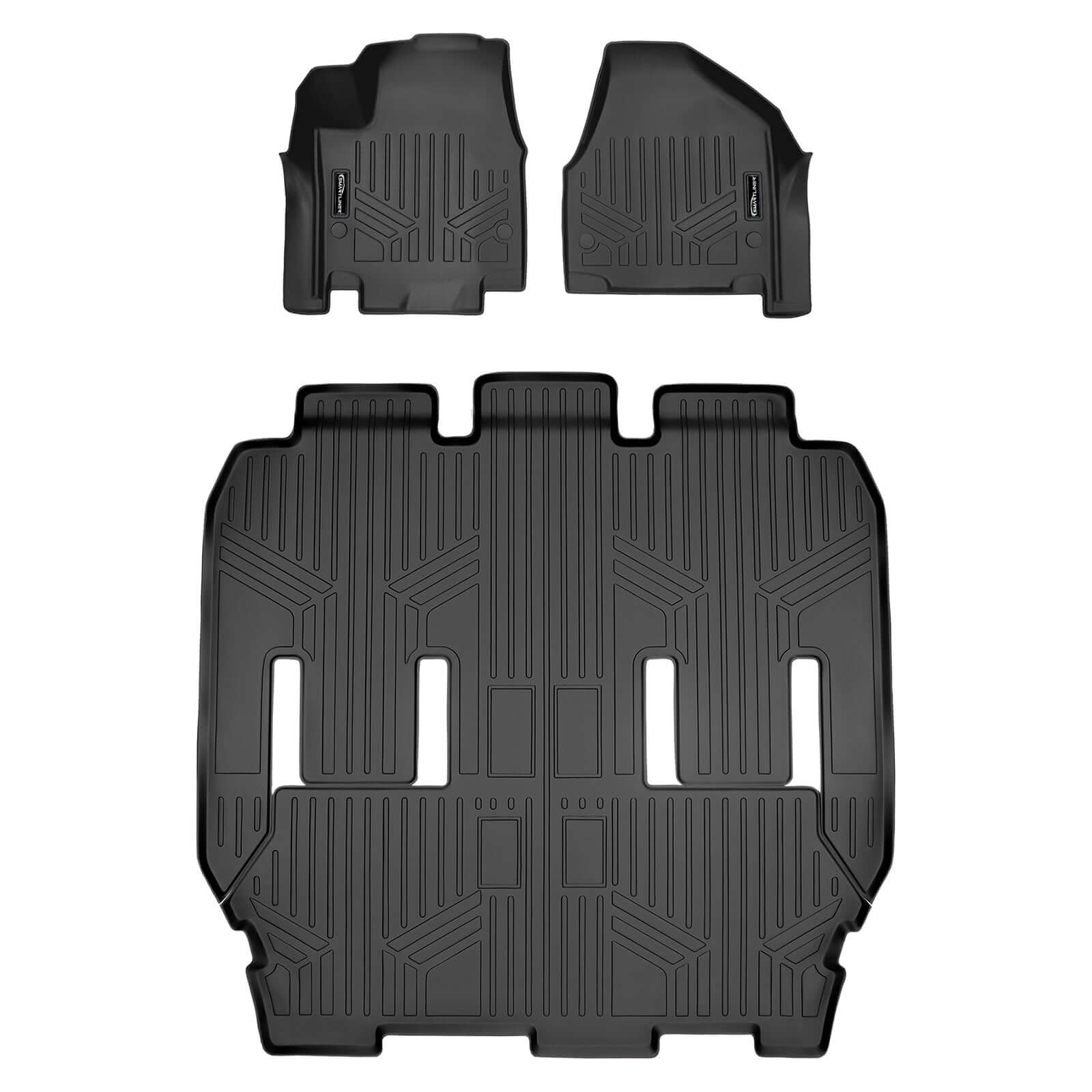 Smart Trim™ Custom Fit Floor Liners For 2022-2025 Chrysler Pacifica with 2nd Row Bucket Seats(Touring & L Models) Smartliner USA