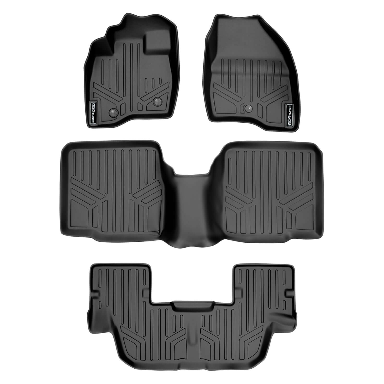 SMARTLINER Custom Fit Floor Liners For 2017-2019 Ford Explorer without 2nd Row Center Console Smartliner USA