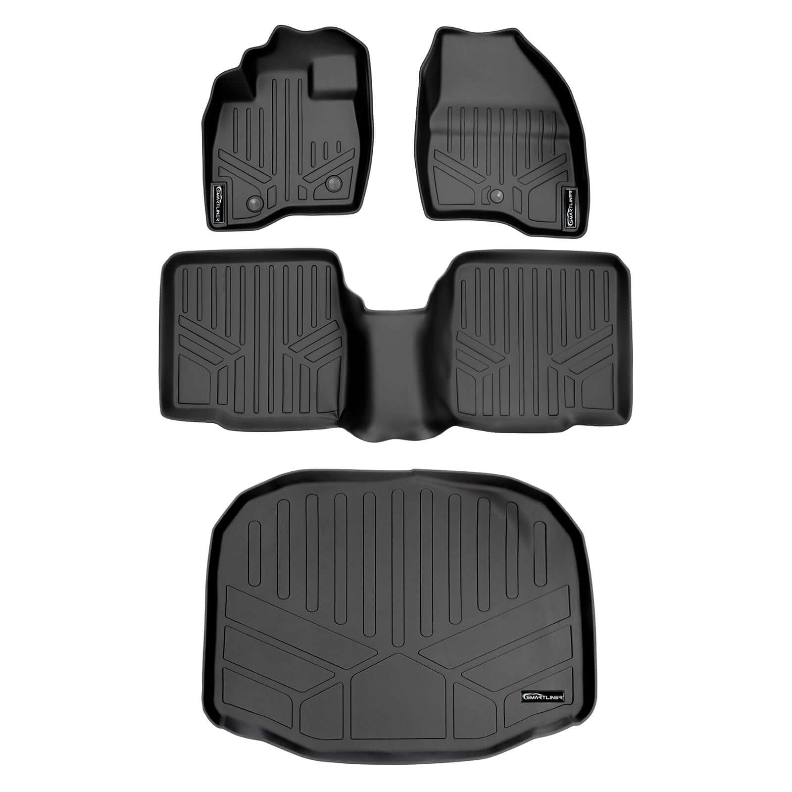 SMARTLINER Custom Fit Floor Liners For 2017-2019 Ford Explorer without 2nd Row Center Console Smartliner USA