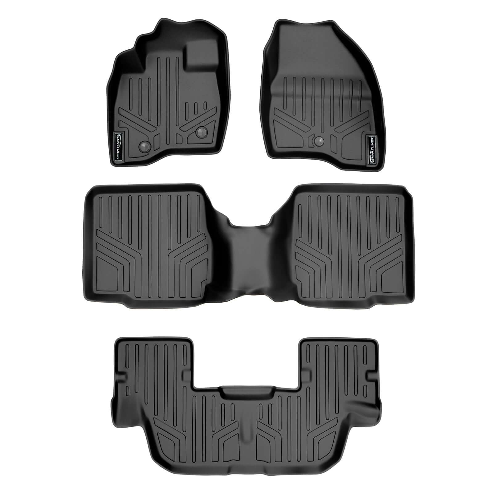 SMARTLINER Custom Fit Floor Liners For 2017-2019 Ford Explorer with 2nd Row Center Console Smartliner USA