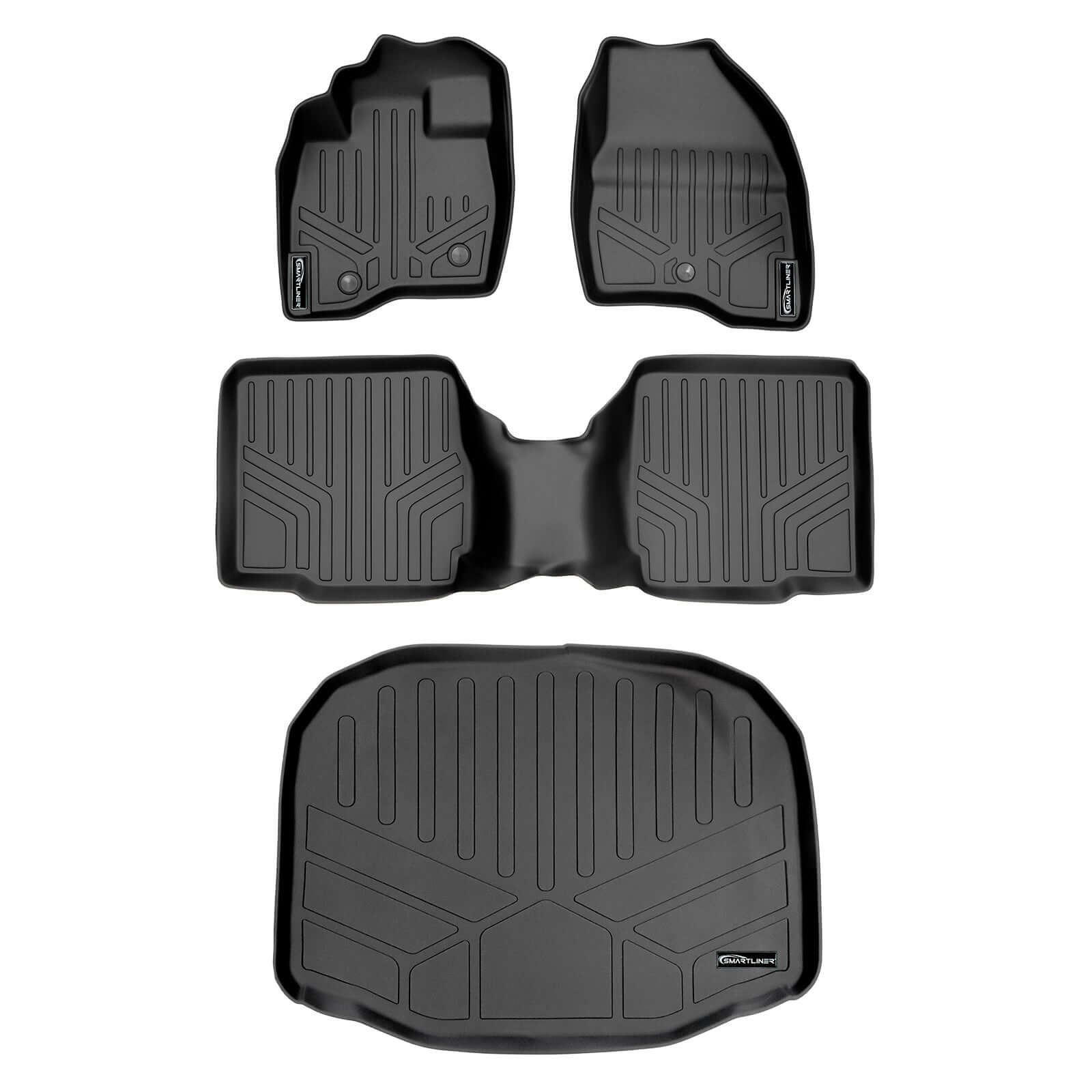 SMARTLINER Custom Fit Floor Liners For 2017-2019 Ford Explorer with 2nd Row Center Console Smartliner USA