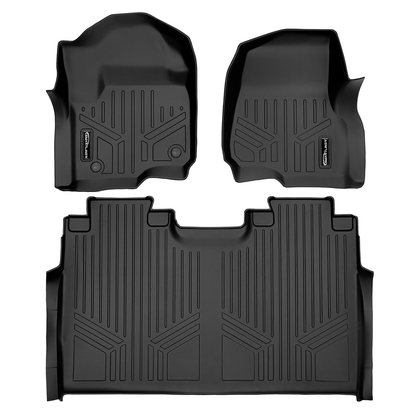 SMARTLINER Custom Fit Floor Liners For 2017-2025 Ford F-250/F-350 Super Duty Crew Cab with 1st Row Bucket Seats and No UnderSeat Storage Smartliner USA