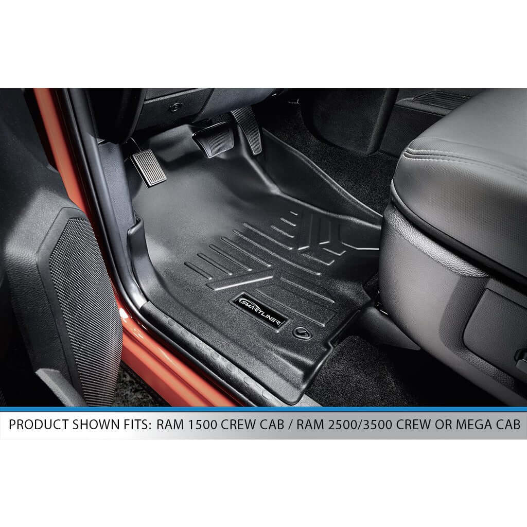 SMARTLINER Custom Fit Floor Liners For 2012-2018 RAM 1500/2500/3500 Crew Cab (4 Full Size Doors) Smartliner USA