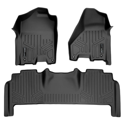 SMARTLINER Custom Fit Floor Liners For 2012-2018 RAM 2500/3500 Mega Cab with Dual Front Hooks Smartliner USA