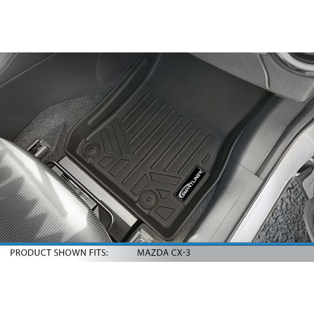SMARTLINER Custom Fit Floor Liners For 2016-2021 Mazda CX-3 Without Cargo Tray Smartliner USA