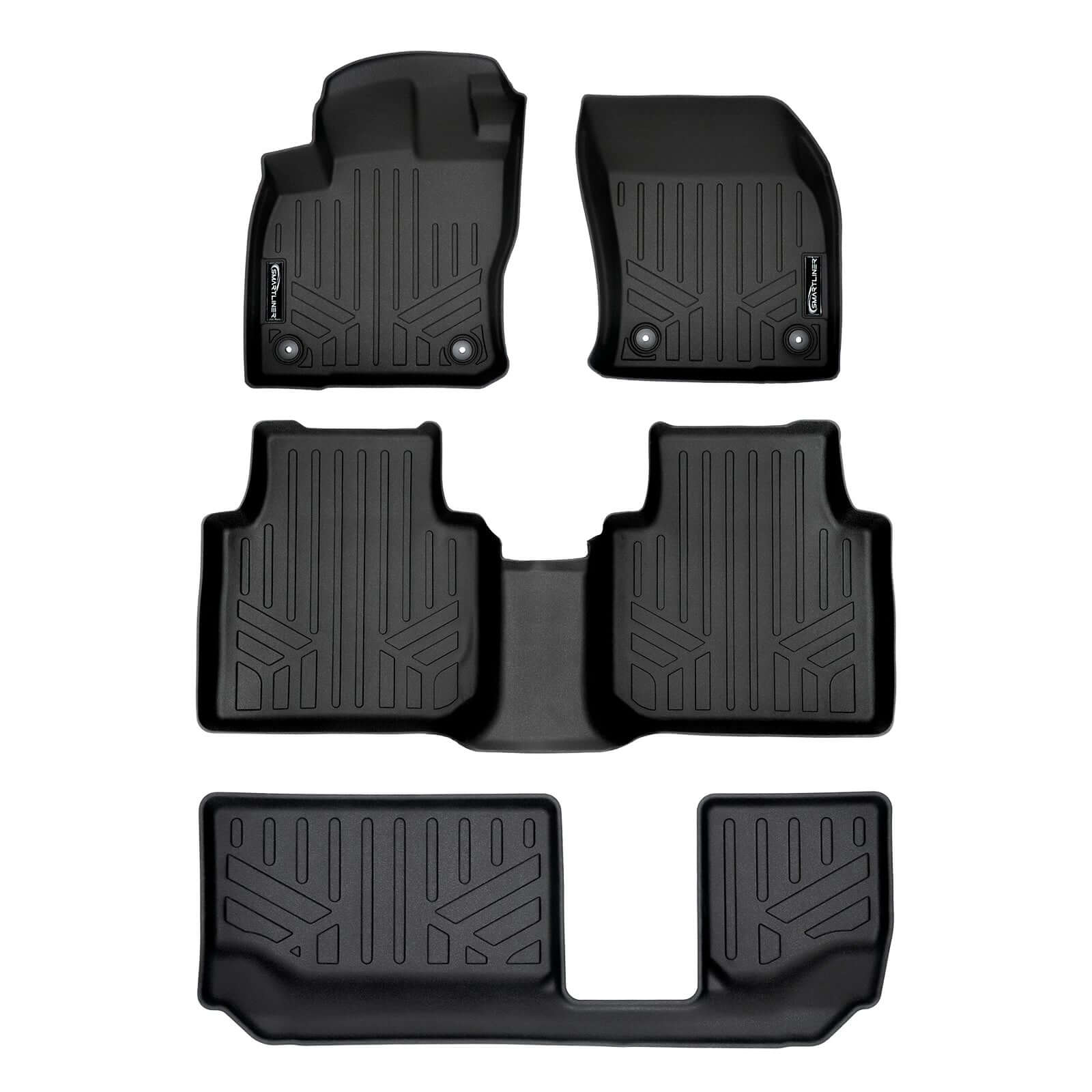 SMARTLINER Custom Fit Floor Liners For 2018-2024 Volkswagen Tiguan (7 Passenger) Smartliner USA