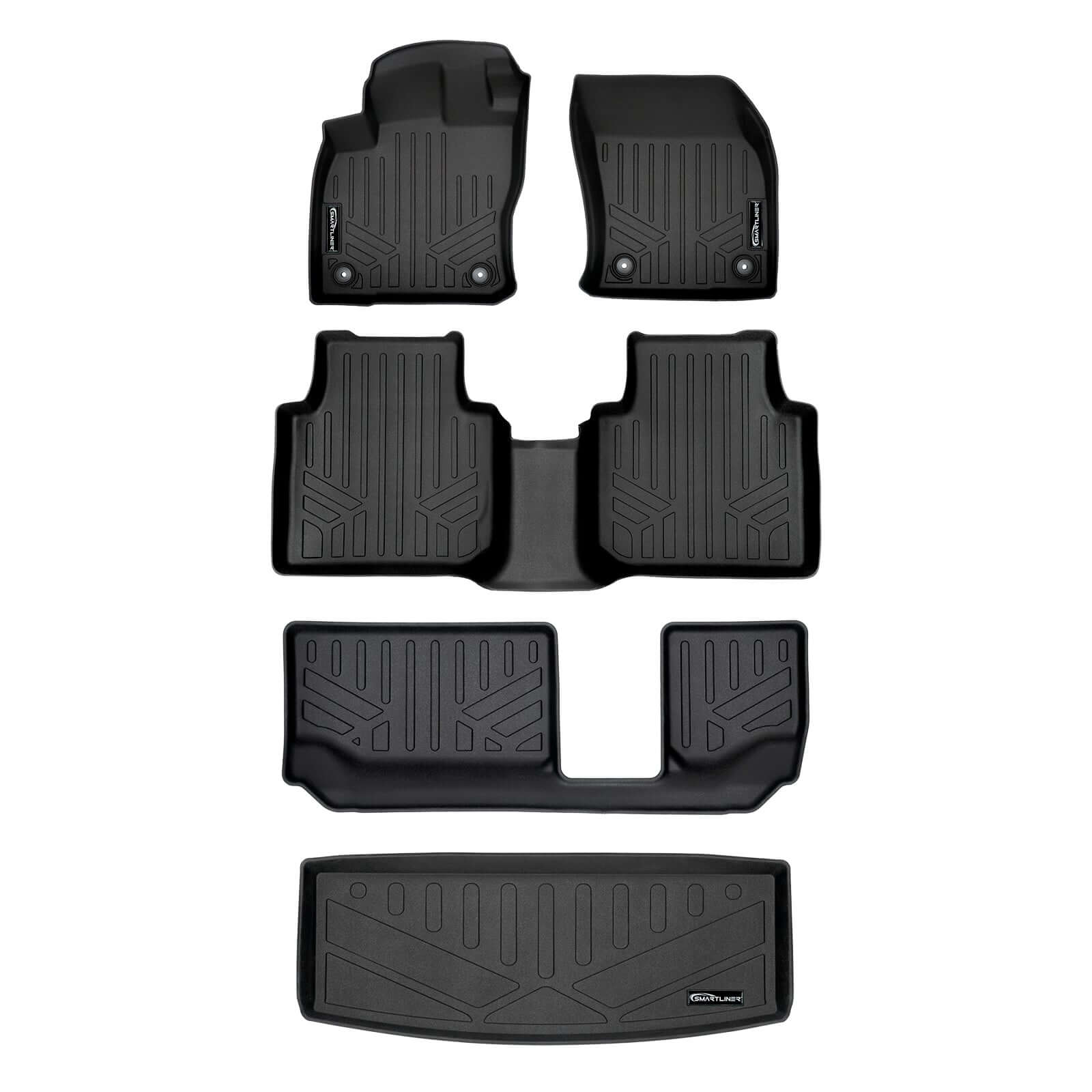 SMARTLINER Custom Fit Floor Liners For 2018-2024 Volkswagen Tiguan (7 Passenger) Smartliner USA