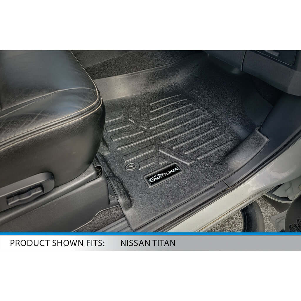 SMARTLINER Custom Fit Floor Liners For 2008-2010 QX56 / 08-15 Armada / Titan (Only Dual Drivers Side Floor Posts) Smartliner USA