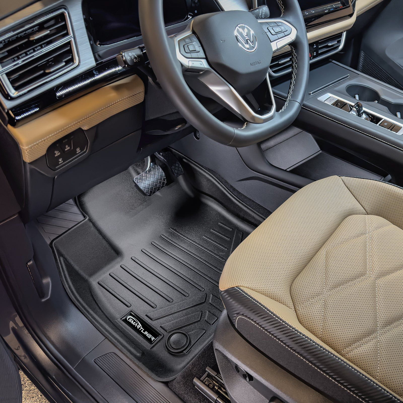 SMARTLINER Custom Fit Floor Liners For 2018-2025 Atlas (with 2nd Row Bucket Seats) Smartliner USA