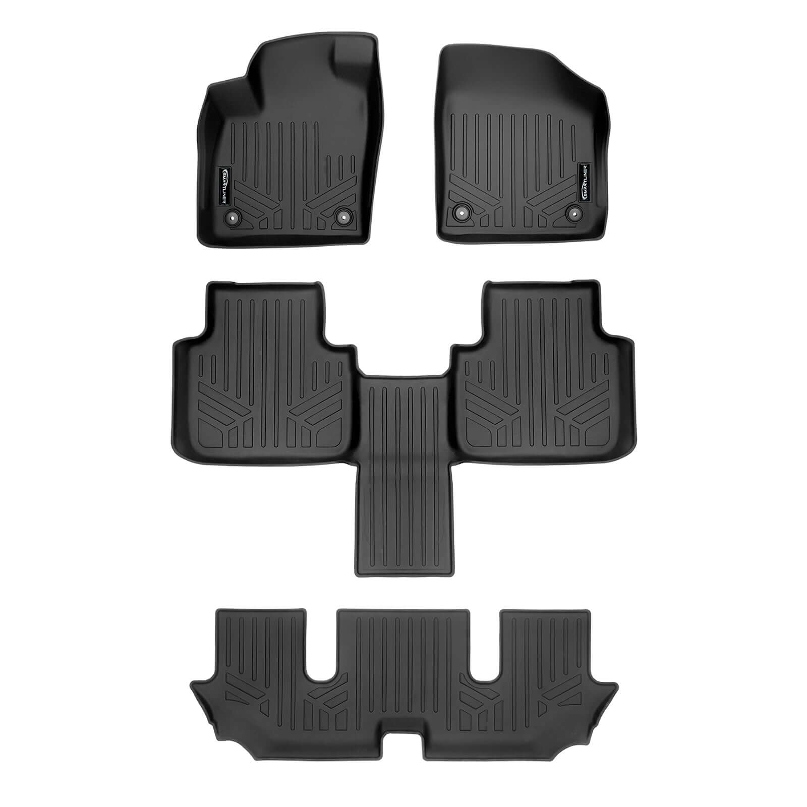 SMARTLINER Custom Fit Floor Liners For 2018-2025 Atlas (with 2nd Row Bucket Seats) Smartliner USA