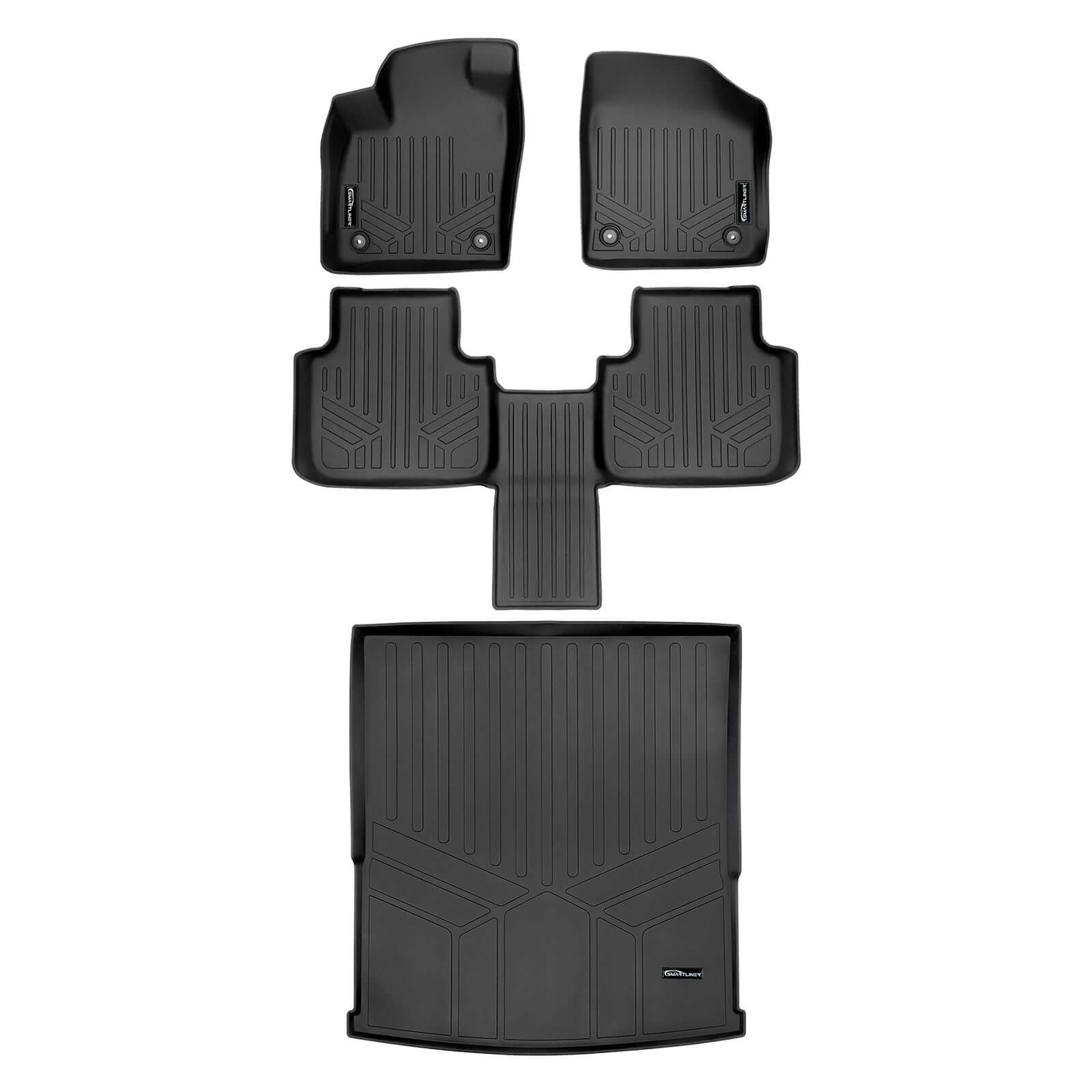 SMARTLINER Custom Fit Floor Liners For 2018-2025 Atlas (with 2nd Row Bucket Seats) Smartliner USA
