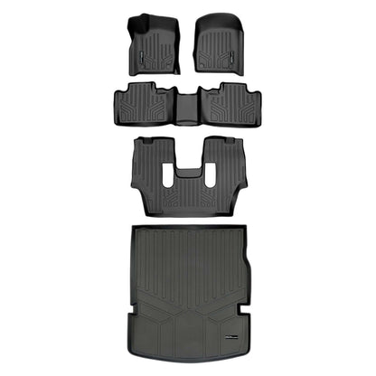 Smart Trim™ Custom Fit Floor Liners For 2016-2025 Dodge Durango (with 2nd Row Bucket Seats) Smartliner USA