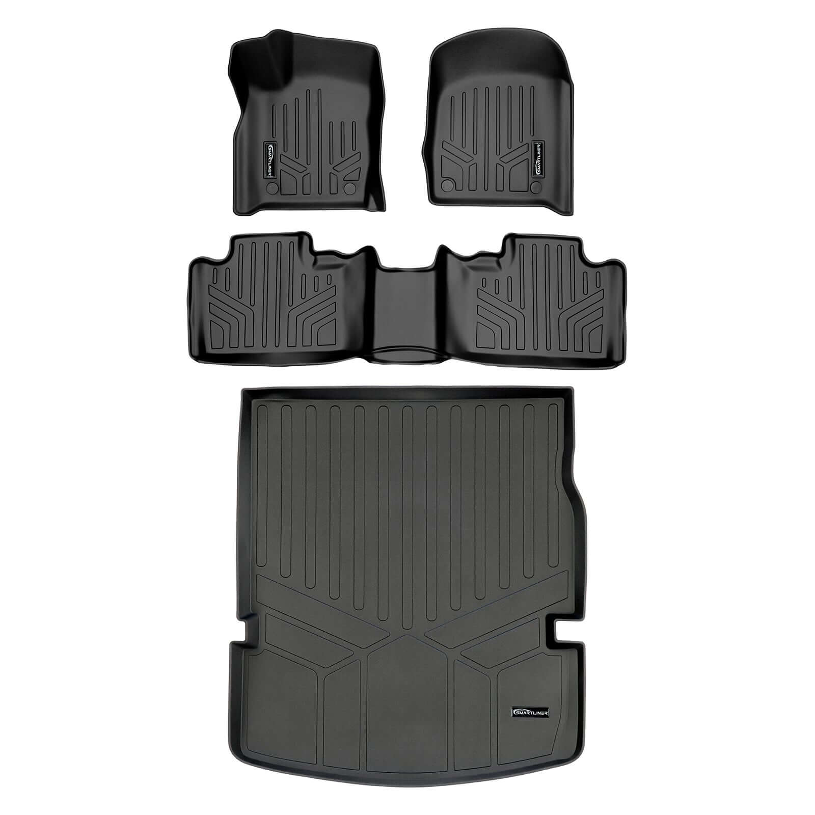 Smart Trim™ Custom Fit Floor Liners For 2016-2025 Dodge Durango (with 2nd Row Bench Seat) Smartliner USA
