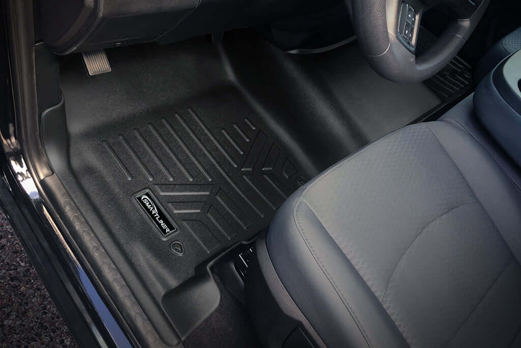 SMARTLINER Custom Fit Floor Liners For 2012-2022 RAM 1500 Quad Cab with 1st Row Bench Seat and Dual Floor Hooks Smartliner USA