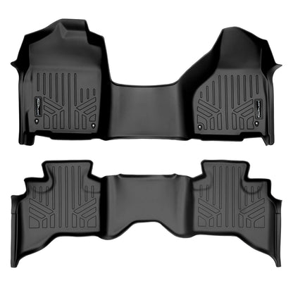 SMARTLINER Custom Fit Floor Liners For 2012-2022 RAM 1500 Quad Cab with 1st Row Bench Seat and Dual Floor Hooks Smartliner USA