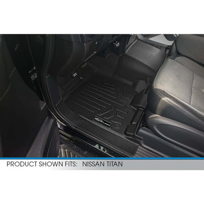 SMARTLINER Custom Fit Floor Liners For 2017-2024 Nissan Titan Crew Cab with 1st Row Bench Seat No Underseat ToolBox and OTH Coverage Smartliner USA