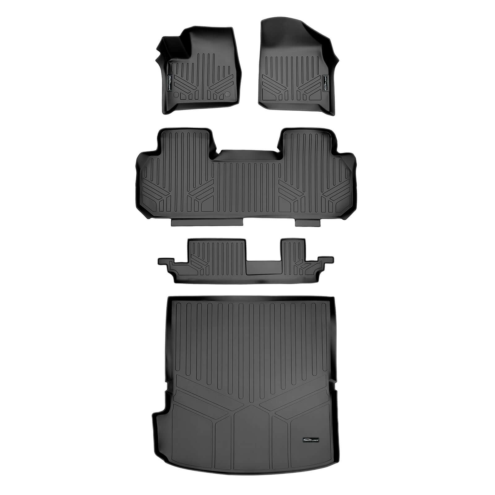 SMARTLINER Custom Fit Floor Liners For 2024-2026 GMC Acadia/Chevrolet Traverse/Buick Enclave with 2nd Row Bench Seats Smartliner USA