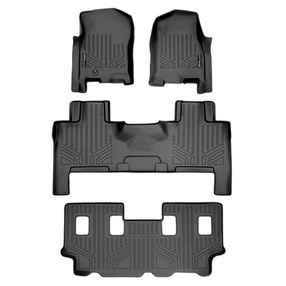 Smart Trim™ Custom Fit Floor Liners For 2007 - 2017 Ford Expedition EL/Lincoln Navigator L (with 2nd Row Bench Seat or Console) Smartliner USA