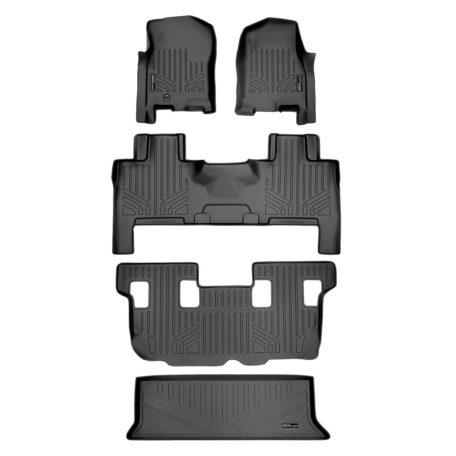 Smart Trim™ Custom Fit Floor Liners For 2007 - 2010 Ford Expedition/Lincoln Navigator (with Console) Smartliner USA