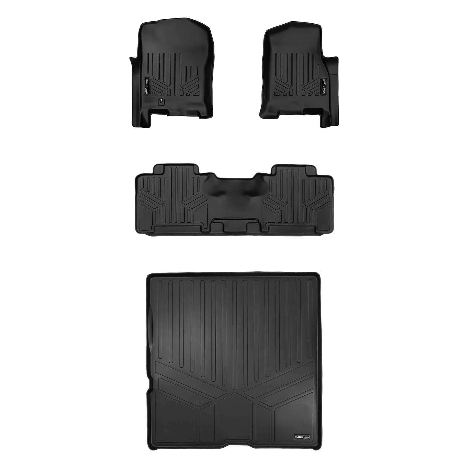 Smart Trim™ Custom Fit Floor Liners For 2007 - 2017 Ford Expedition/Lincoln Navigator (with 2nd Row Bench Seat or Console) Smartliner USA