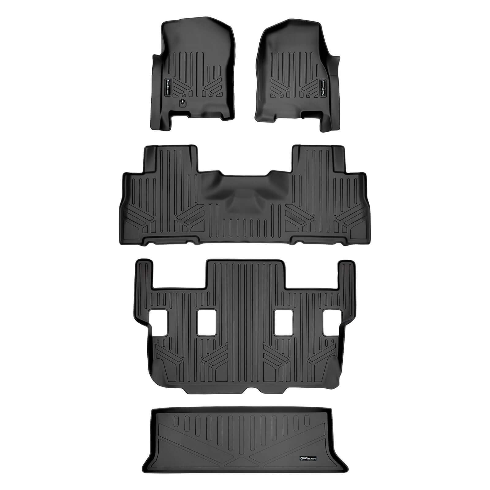 SMARTLINER Custom Fit Floor Liners For 2007 - 2017 Ford Expedition/Lincoln Navigator with 2nd Row Bucket Seats (No EL or L Models) Smartliner USA