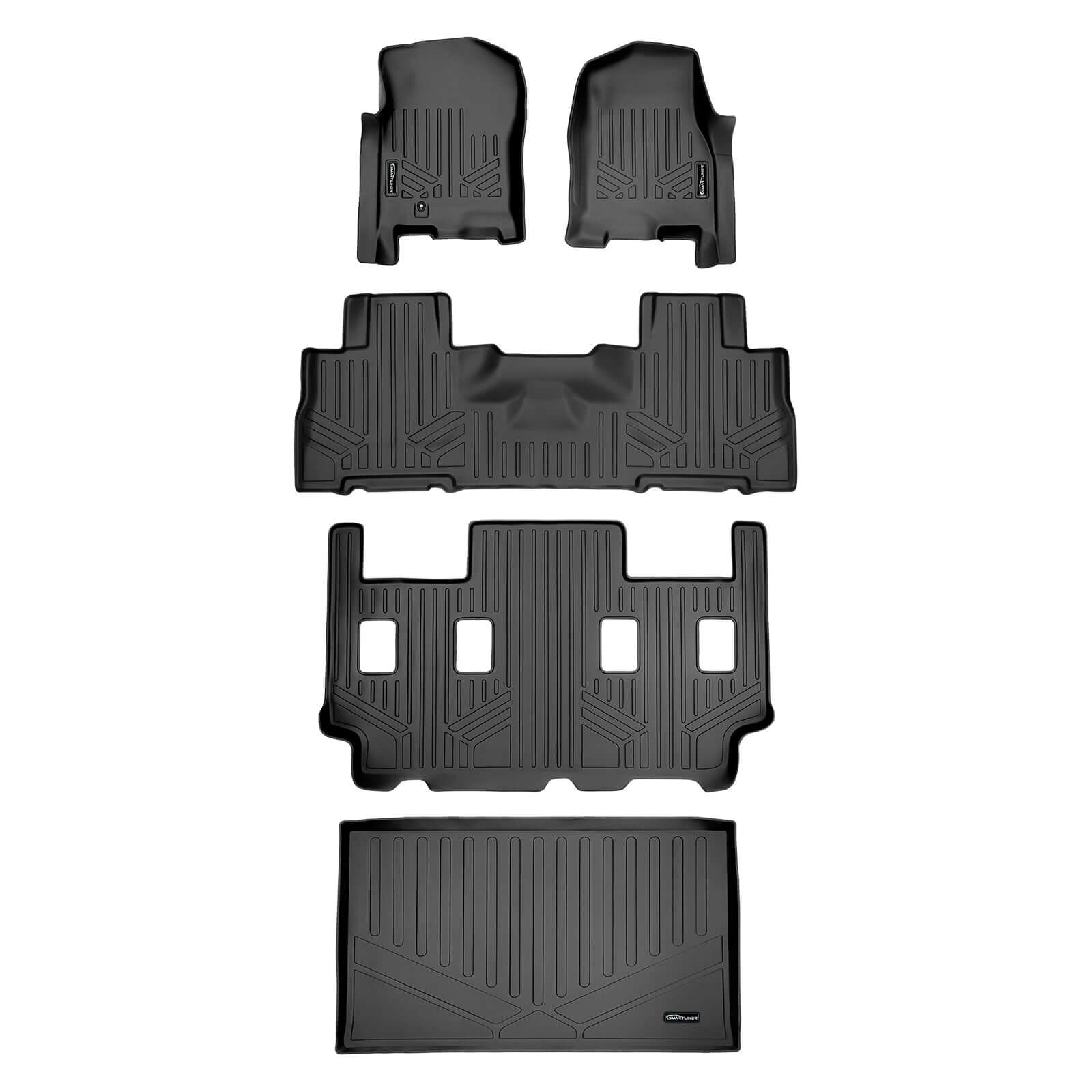 SMARTLINER Custom Fit Floor Liners For 2007 - 2017 Ford Expedition EL / Lincoln Navigator L (with 2nd Row Bucket Seats) Smartliner USA