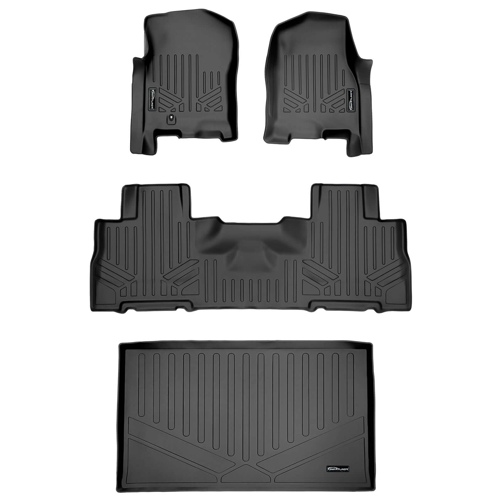 SMARTLINER Custom Fit Floor Liners For 2007 - 2017 Ford Expedition EL / Lincoln Navigator L (with 2nd Row Bucket Seats) Smartliner USA