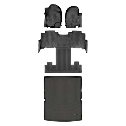 Smart Trim™ Custom Fit Floor Liners For 2018-2024 Lincoln Navigator 2nd Row Bucket Seats (Only Max or L) Smartliner USA