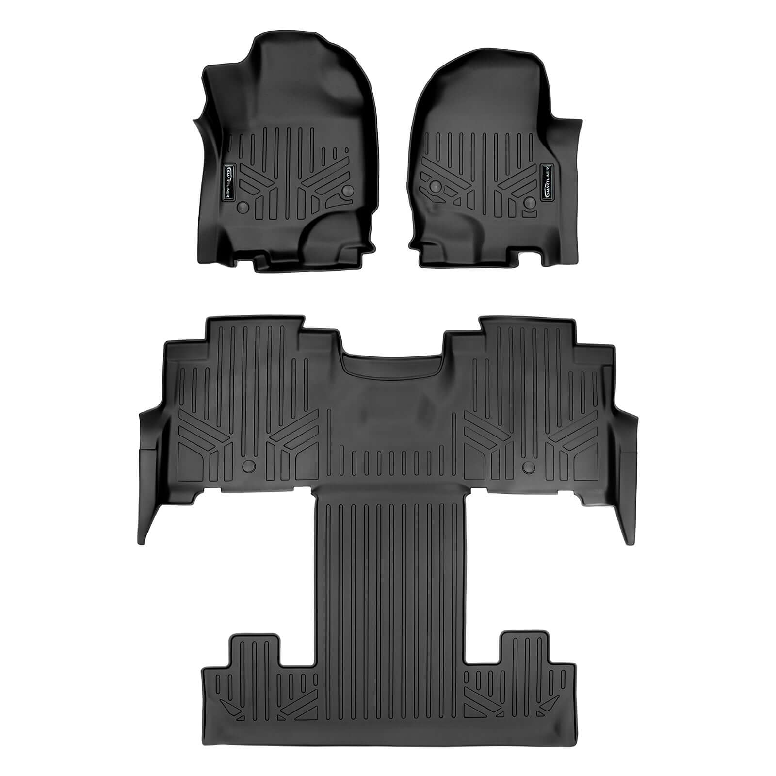 Smart Trim™ Custom Fit Floor Liners For 2018-2024 Lincoln Navigator 2nd Row Bucket Seats (Only Max or L) Smartliner USA