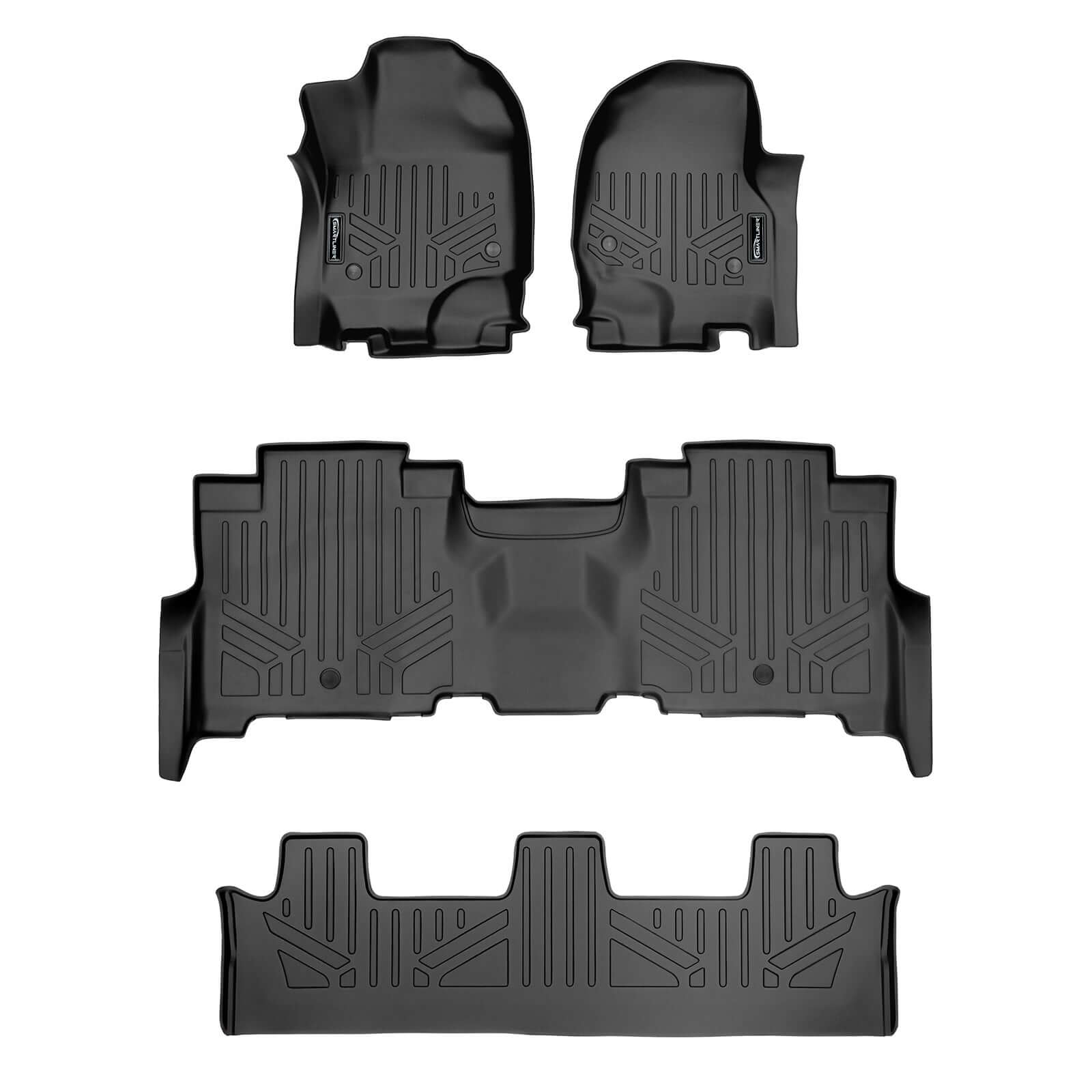 Smartliner Custom Fit Floor Liners For 2018-2024 Ford Expedition Max/Lincoln Navigator L (with 2nd Row Bench Seat) Smartliner USA