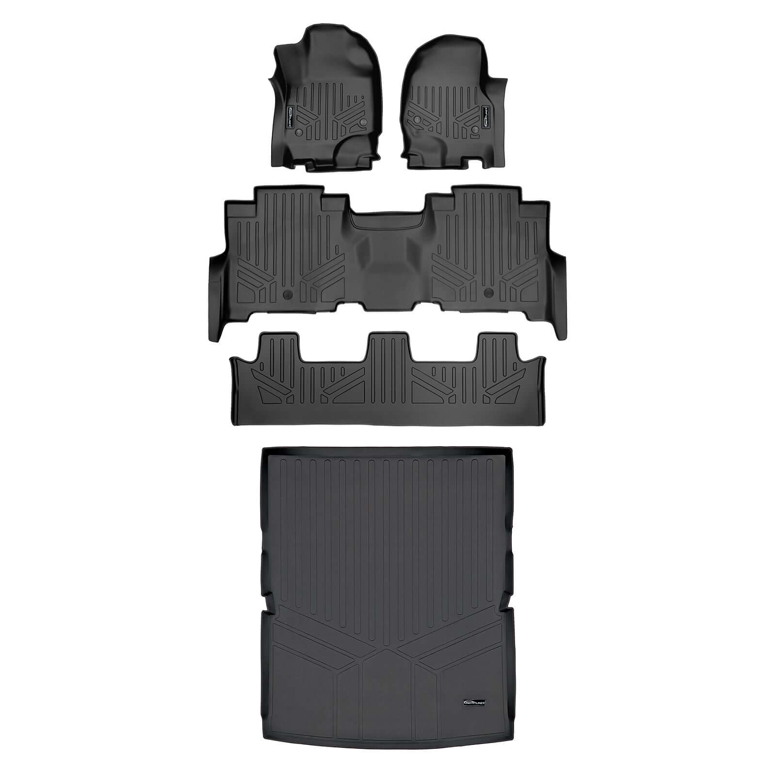Smartliner Custom Fit Floor Liners For 2018-2024 Ford Expedition Max/Lincoln Navigator L (with 2nd Row Bench Seat) Smartliner USA