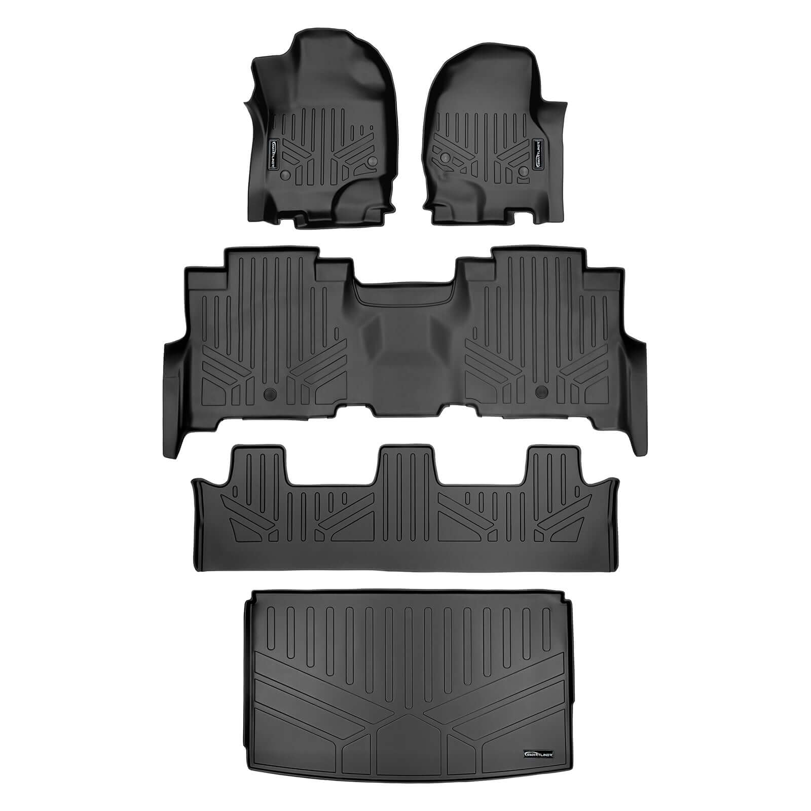 Smartliner Custom Fit Floor Liners For 2018-2024 Ford Expedition Max/Lincoln Navigator L (with 2nd Row Bench Seat) Smartliner USA