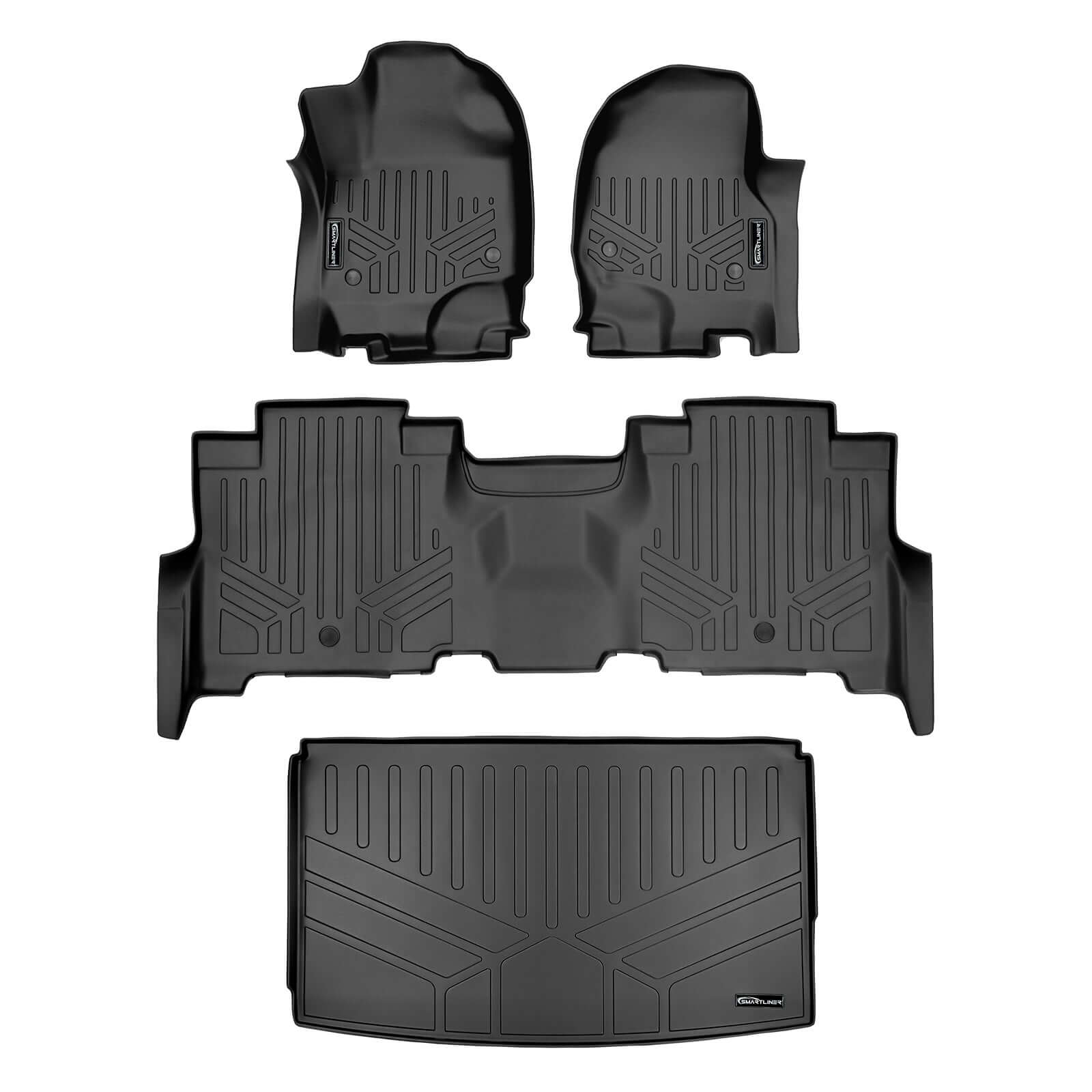 Smartliner Custom Fit Floor Liners For 2018-2024 Ford Expedition Max/Lincoln Navigator L (with 2nd Row Bench Seat) Smartliner USA