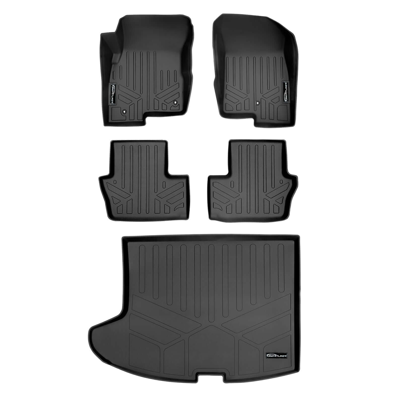 SMARTLINER Custom Fit Floor Liners For 2017 Jeep Patriot (with 1st Row Dual Driver Side Floor Hooks) Smartliner USA