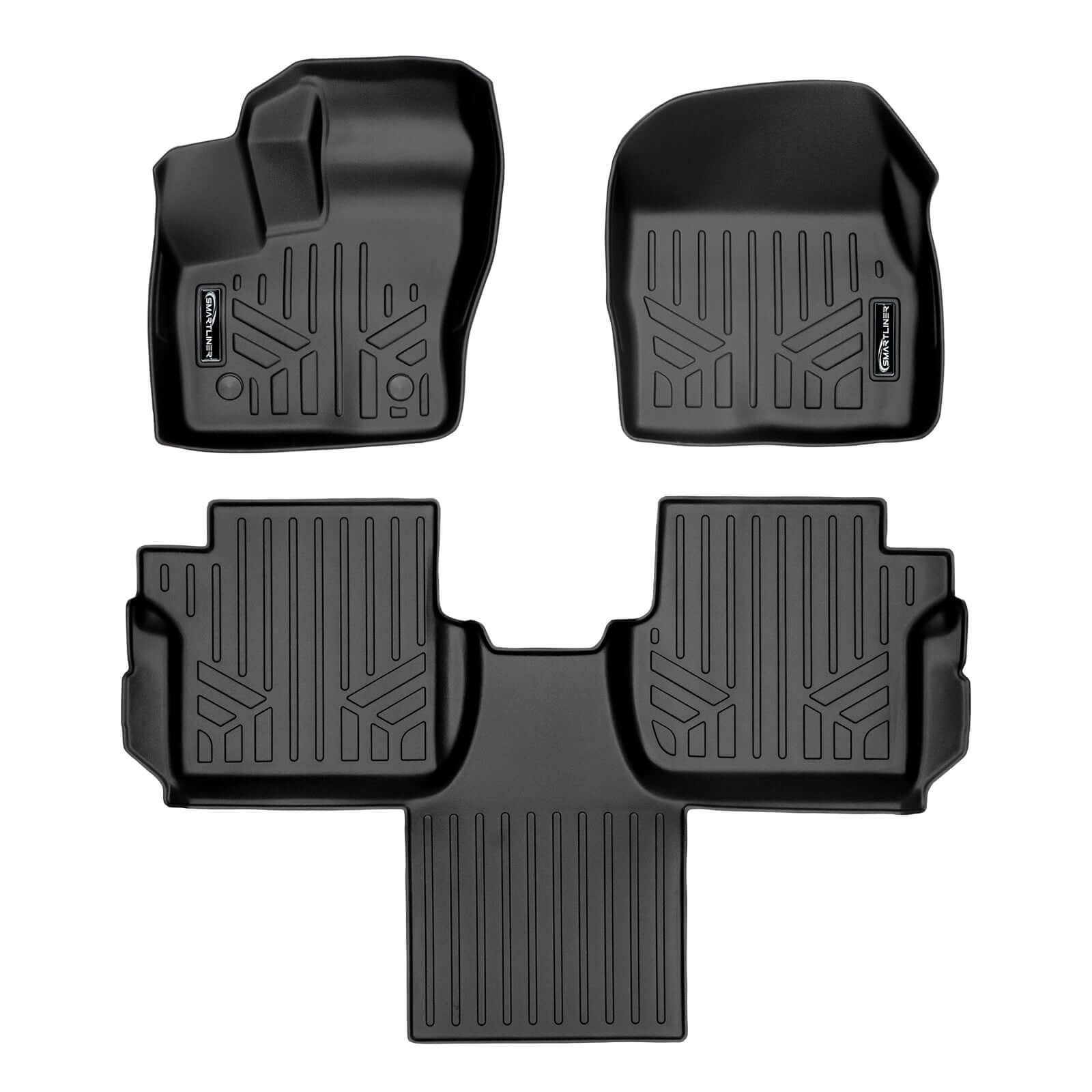 SMARTLINER Custom Fit Floor Liners For 2014-2020 Transit Connect With Carpet Flooring (Long Wheelbase & 2nd Row Bucket Seats) Smartliner USA