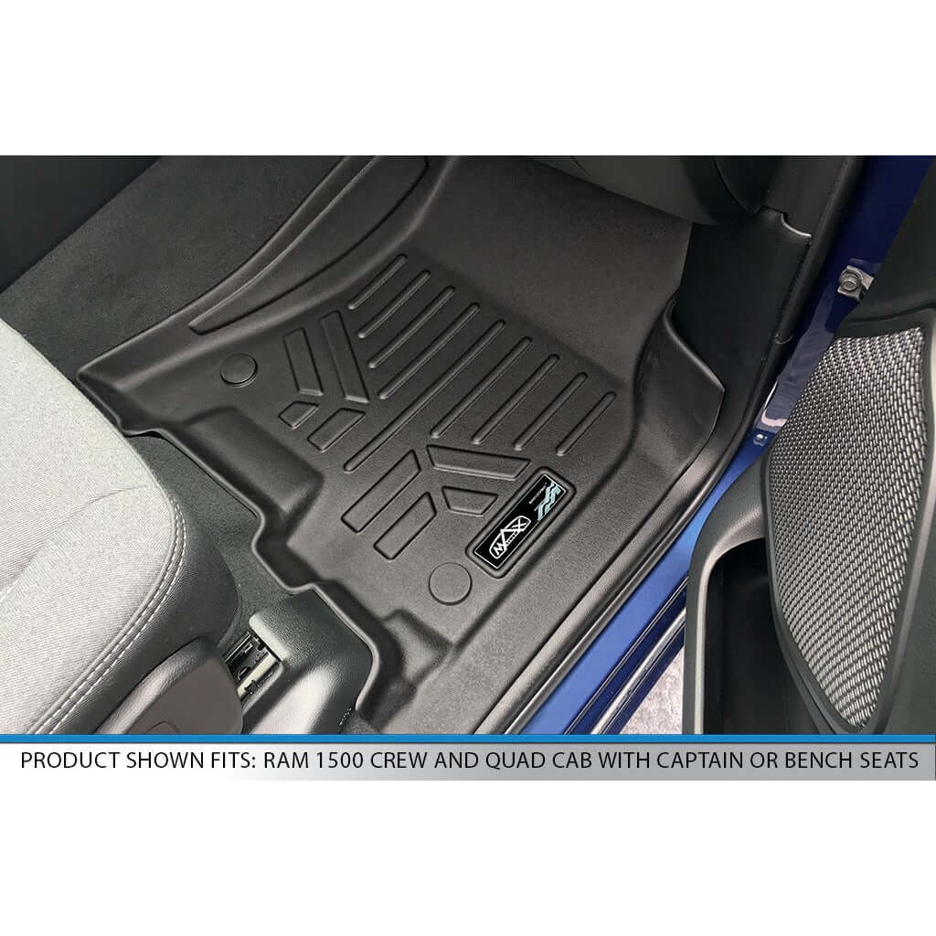 SMARTLINER Custom Fit Floor Liners For 2019-2024 Ram 1500 Quad Cab without Rear Underseat Storage Box Smartliner USA