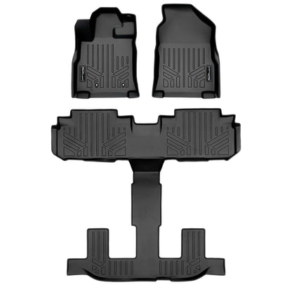 Smart Trim™ Custom Fit Floor Liners For 2019-2025 Subaru Ascent with 2nd Row Bucket Seats and No Subwoofer in the Cargo Area Smartliner USA